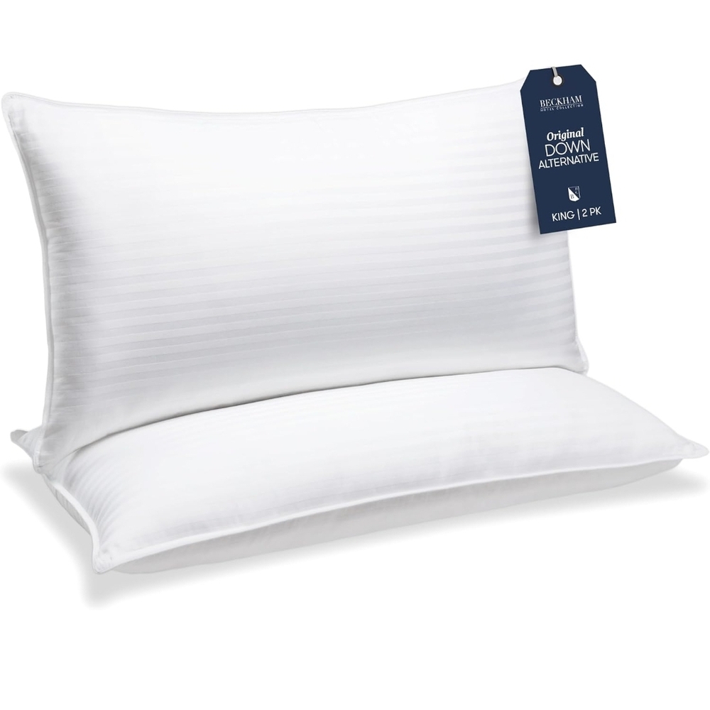 Beckham Hotel Collection Bed Pillows King Size Set of 2 - Down Alternative Pill